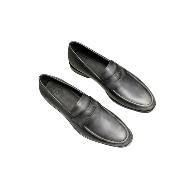 Dunhill Mens Classic Business Leather Shoes Gray